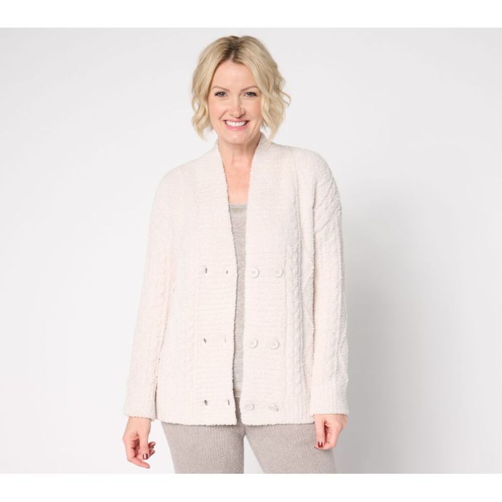 Top Knot Women's Sweater Sz S CozyChic Cable Buttd Cardigan Brown A661126